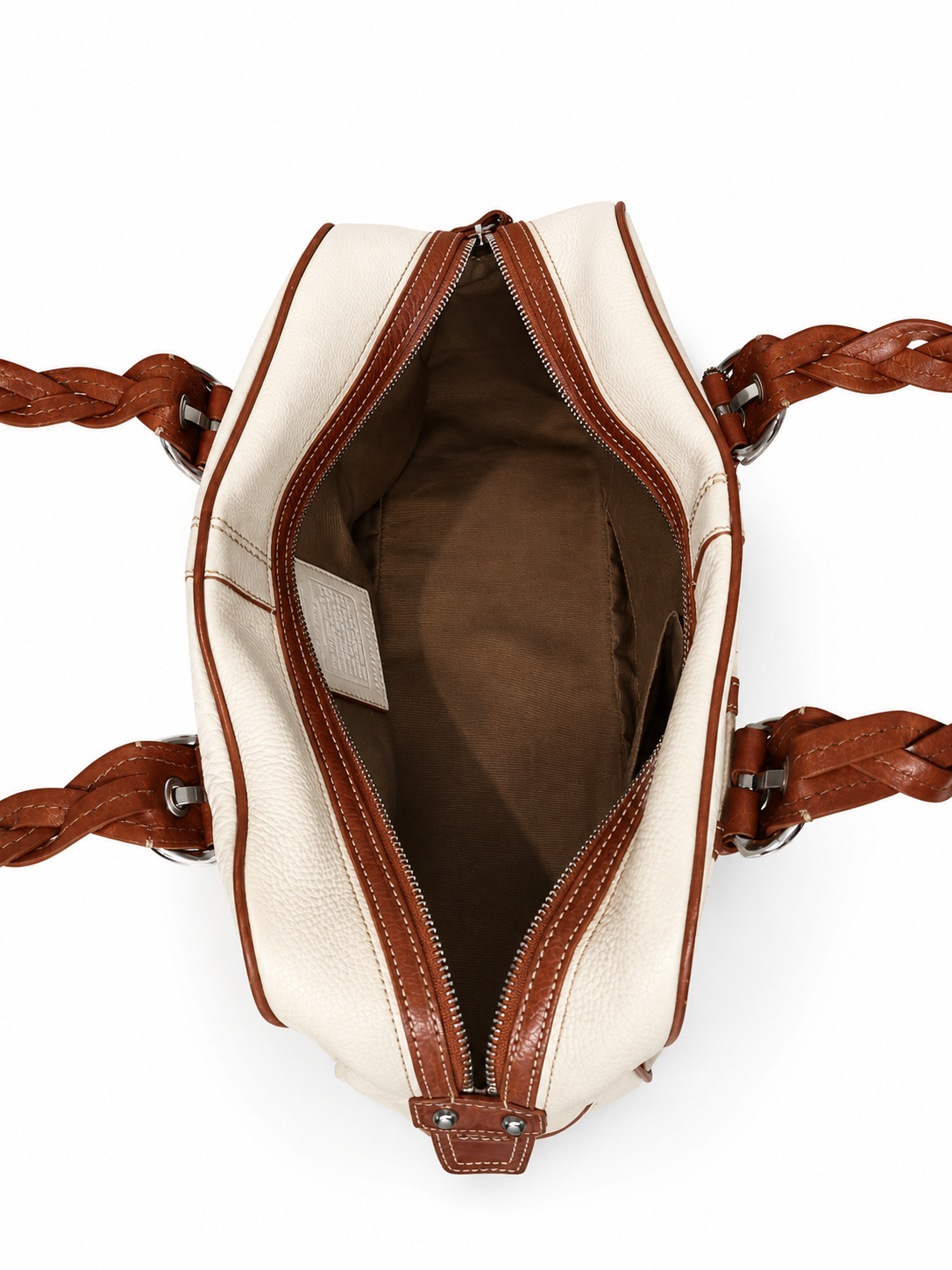 Coach Hampton Braided Leather Satchel