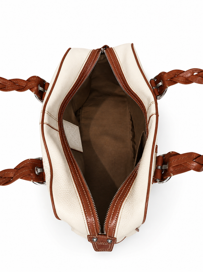 Coach Hampton Braided Leather Satchel