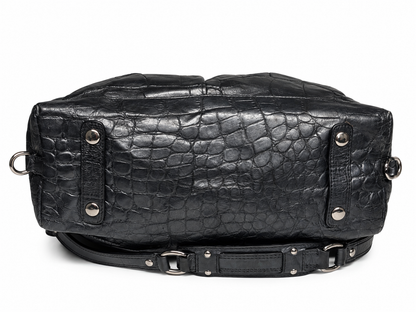 Coach Ashley Satchel in Dark grey Crocodile-embossed leather