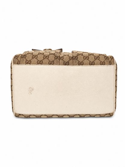 Gucci Vintage Beige GG Monogram Canvas Abbey Bag