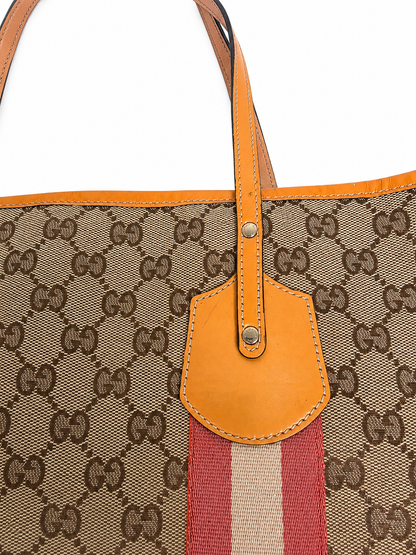 Gucci Jolie GG Canvas Web Stripe Tote Bag