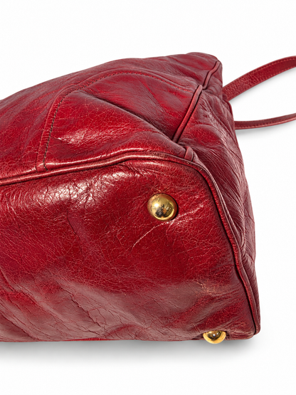Miu Miu Vitello Shine Double Zip Tote Bag