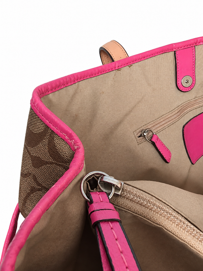 Coach Signature Stripe Drawstring Carryall Tote bag