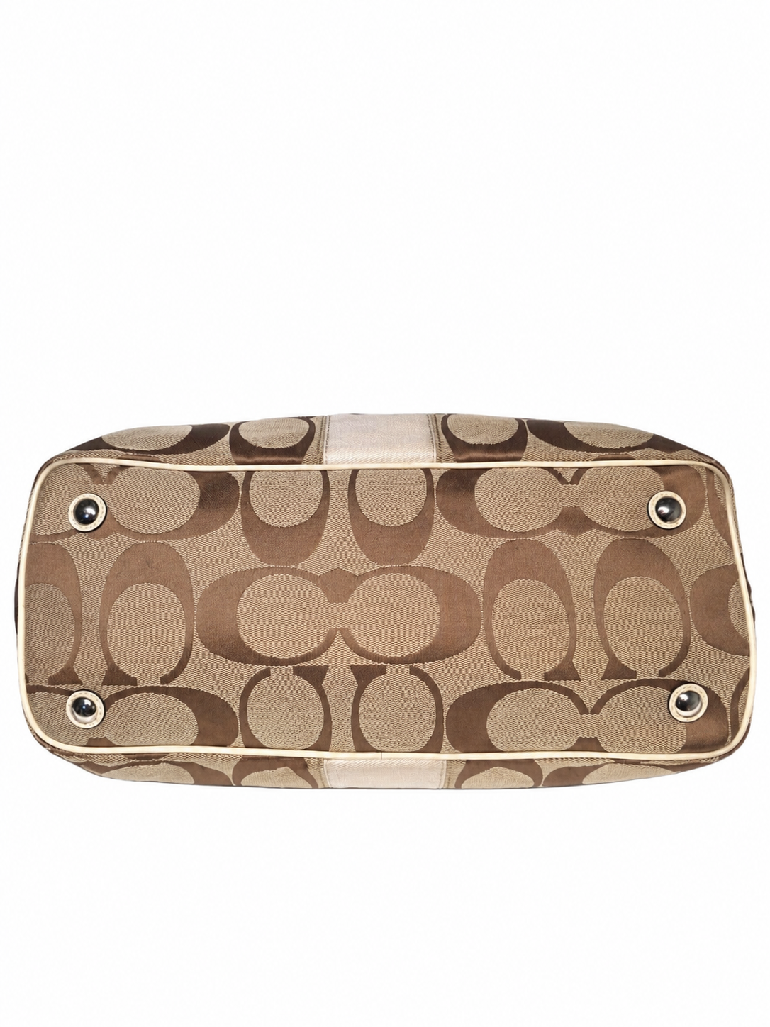 Coach Signature Stripe Framed Carryall Tote