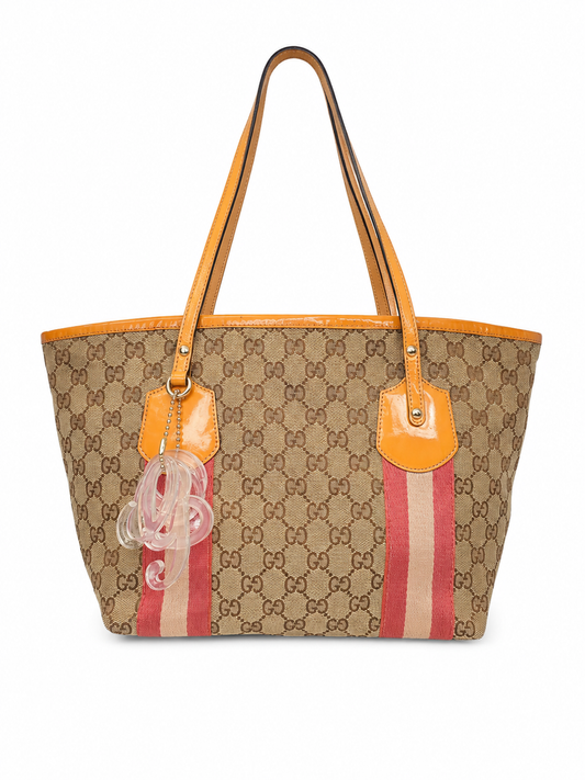 Gucci Jolie GG Canvas Web Stripe Tote Bag