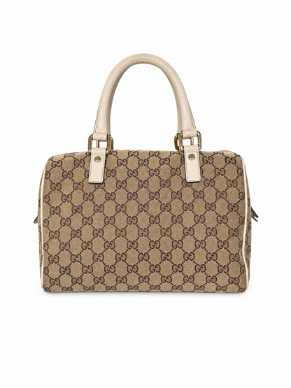 Gucci Vintage Beige GG Monogram Canvas Abbey Bag