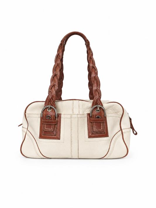 Coach Hampton Braided Leather Satchel