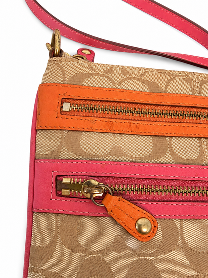 Coach pink and orange crossbody